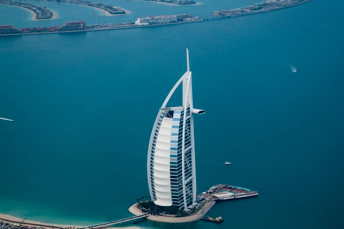 Dubai coastline from above